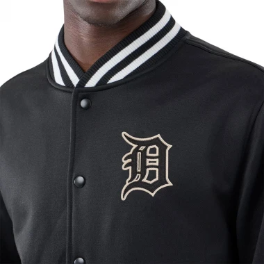 NEW ERA MLB DETROIT TIGERS JERSEY BOMBER JACKET BLACK