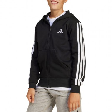 ADIDAS ESSENTIALS JUNIOR FULL ZIP HOODIE BLACK/WHITE