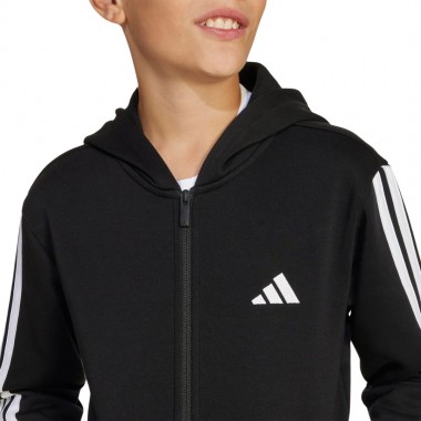 ADIDAS ESSENTIALS JUNIOR FULL ZIP HOODIE BLACK/WHITE