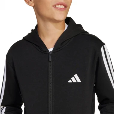 ADIDAS ESSENTIALS JUNIOR FULL ZIP HOODIE BLACK/WHITE