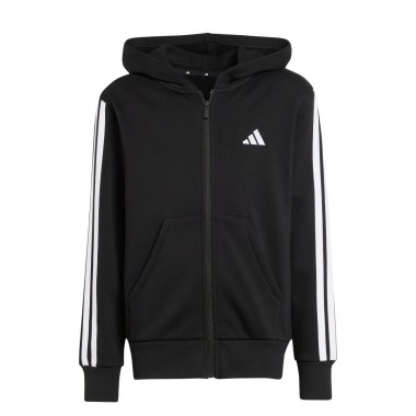 ADIDAS ESSENTIALS JUNIOR FULL ZIP HOODIE BLACK/WHITE