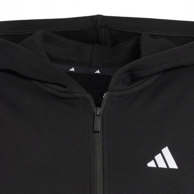 ADIDAS ESSENTIALS JUNIOR FULL ZIP HOODIE BLACK/WHITE
