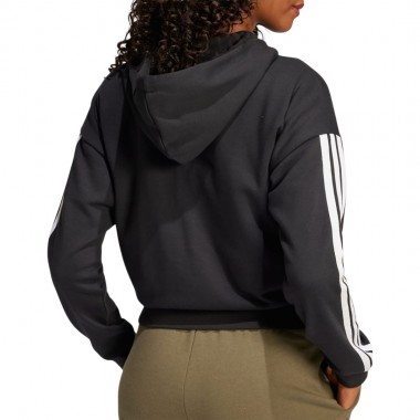 ADIDAS ESSENTIALS 3-S FRENCH TERRY W ZIP HOODIE BLACK/WHITE