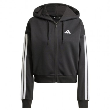 ADIDAS ESSENTIALS 3-S FRENCH TERRY W ZIP HOODIE BLACK/WHITE