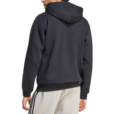 ADIDAS ESSENTIALS 3-STRIPES FULL-ZIP HOODIE BLACK/CARBON