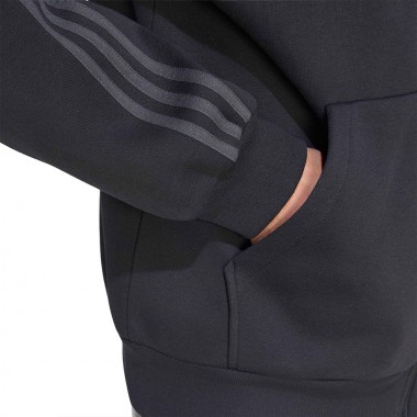 ADIDAS ESSENTIALS 3-STRIPES FULL-ZIP HOODIE BLACK/CARBON