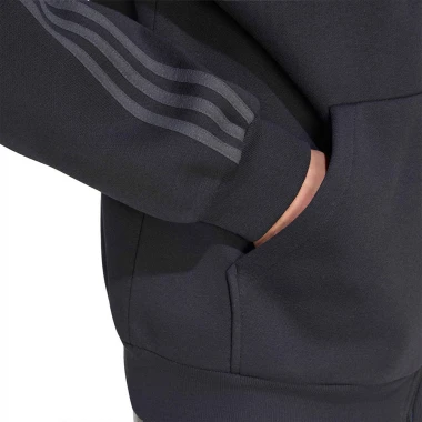 ADIDAS ESSENTIALS 3-STRIPES FULL-ZIP HOODIE BLACK/CARBON