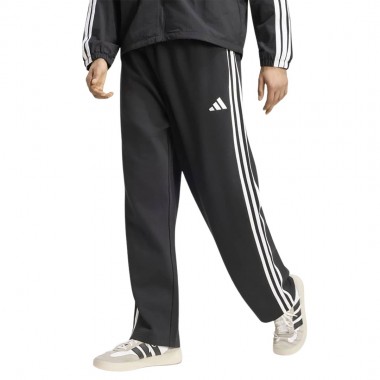 ADIDAS ESSENTIALS 3-STRIPES LOOSE OPEN HEM SWEATPANTS BLK/WHITE