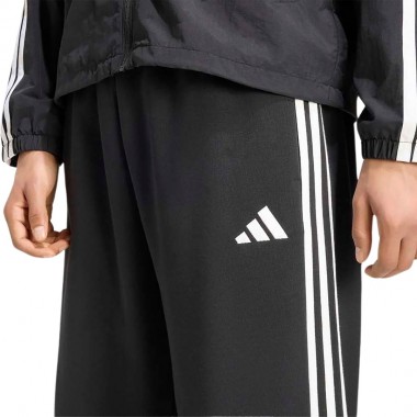 ADIDAS ESSENTIALS 3-STRIPES LOOSE OPEN HEM SWEATPANTS BLK/WHITE