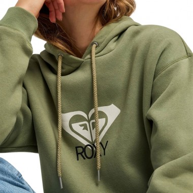 ROXY SURF STOKED W HOODIE BRUSHED ART OIL GREEN