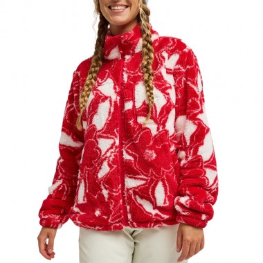 ROXY ALABAMA W FULL ZIP FLEECE PRINTED BARBERRY FLORAL FLURRIES