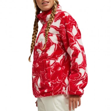 ROXY ALABAMA W FULL ZIP FLEECE PRINTED BARBERRY FLORAL FLURRIES