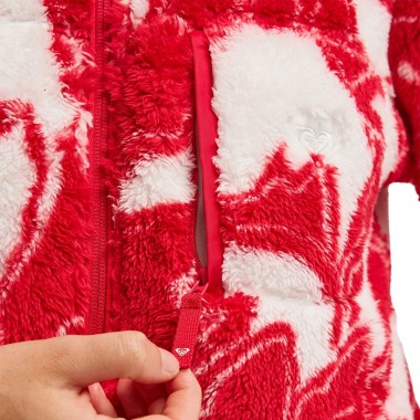 ROXY ALABAMA W FULL ZIP FLEECE PRINTED BARBERRY FLORAL FLURRIES