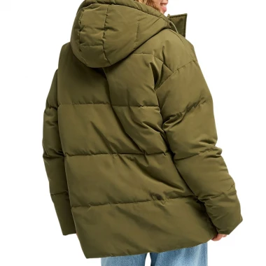 ROXY SEASIDE MEMORIES W HOODED PUFFER JACKET WINTER MOSS