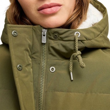 ROXY SEASIDE MEMORIES W HOODED PUFFER JACKET WINTER MOSS