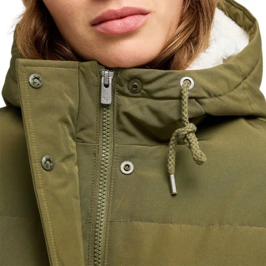 ROXY SEASIDE MEMORIES W HOODED PUFFER JACKET WINTER MOSS