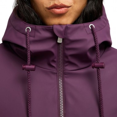 ROXY RAIN ROAD W HOODED POLAR ZIP JACKET BLACKBERRY WINE