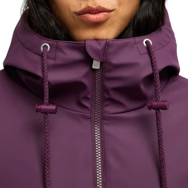 ROXY RAIN ROAD W HOODED POLAR ZIP JACKET BLACKBERRY WINE