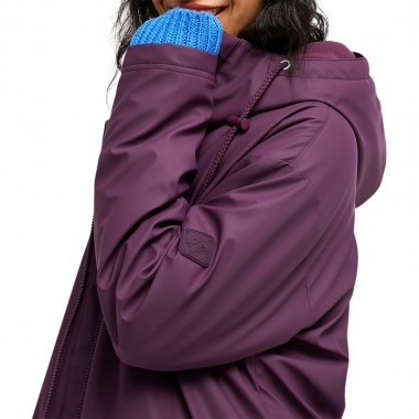ROXY RAIN ROAD W HOODED POLAR ZIP JACKET BLACKBERRY WINE