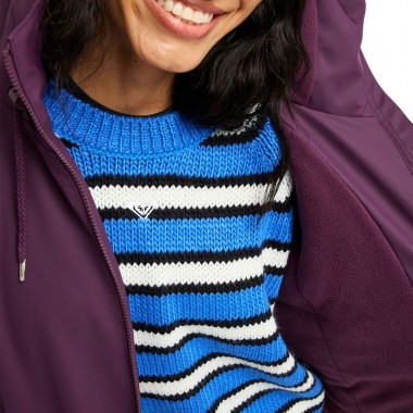 ROXY RAIN ROAD W HOODED POLAR ZIP JACKET BLACKBERRY WINE