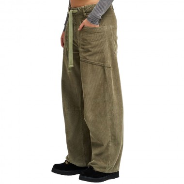 ROXY SKY IS HIGH W CORDUROY RELAXED CARGO PANTS OIL GREEN