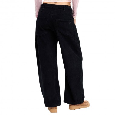 ROXY SKY IS HIGH W CORDUROY RELAXED CARGO PANTS BLACK