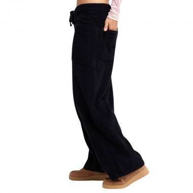 ROXY SKY IS HIGH W CORDUROY RELAXED CARGO PANTS BLACK