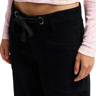 ROXY SKY IS HIGH W CORDUROY RELAXED CARGO PANTS BLACK