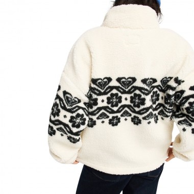 ROXY TREASURE SOUL W HALF ZIP POLAR PULLOVER COCONUT MILK