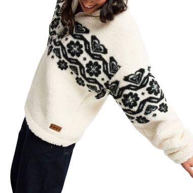 ROXY TREASURE SOUL W HALF ZIP POLAR PULLOVER COCONUT MILK
