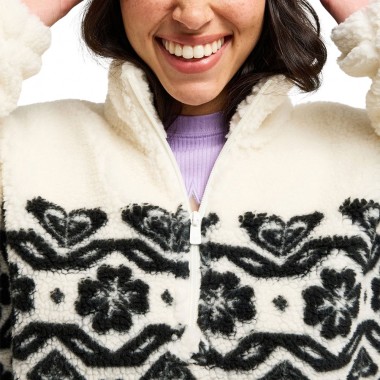 ROXY TREASURE SOUL W HALF ZIP POLAR PULLOVER COCONUT MILK