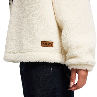 ROXY TREASURE SOUL W HALF ZIP POLAR PULLOVER COCONUT MILK