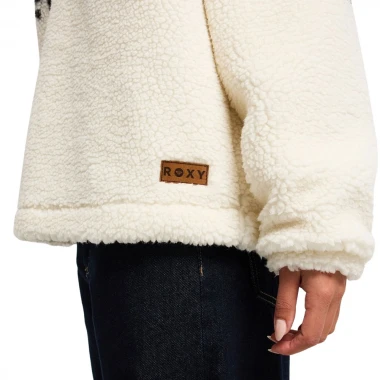 ROXY TREASURE SOUL W HALF ZIP POLAR PULLOVER COCONUT MILK