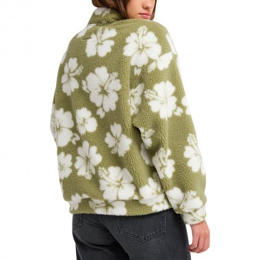 ROXY JIVE TALKING BONDED W HALF ZIP POLAR FLEECE OIL GREEN HB