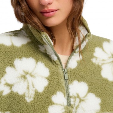 ROXY JIVE TALKING BONDED W HALF ZIP POLAR FLEECE OIL GREEN HB