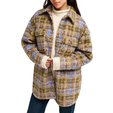 ROXY OVER AND ABOVE W POLAR FLEECE SHIRT JACKET OIL GREEN TP