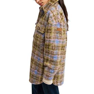 ROXY OVER AND ABOVE W POLAR FLEECE SHIRT JACKET OIL GREEN TP