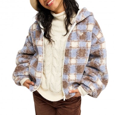 ROXY TAKE IT OK W HOODED ZIP-UP FLEECE COCONUT MILK