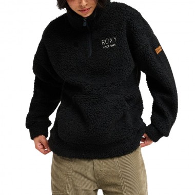 ROXY LIVE OUT LOUD ART W HALF ZIP FLEECE ANTHRACITE