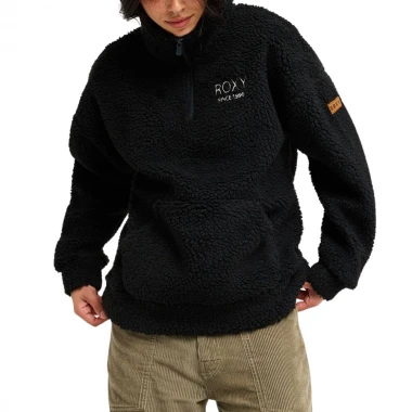 ROXY LIVE OUT LOUD ART W HALF ZIP FLEECE ANTHRACITE