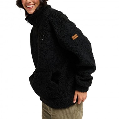 ROXY LIVE OUT LOUD ART W HALF ZIP FLEECE ANTHRACITE