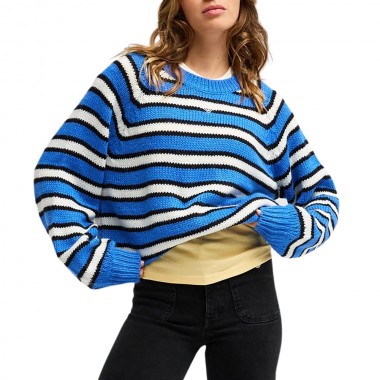 ROXY ONE IN SCHOOL W CREW NECK SWEATER COCONUT MILK REWIND STRIPE