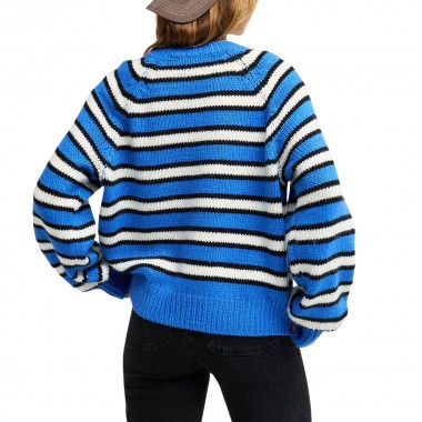ROXY ONE IN SCHOOL W CREW NECK SWEATER COCONUT MILK REWIND STRIPE