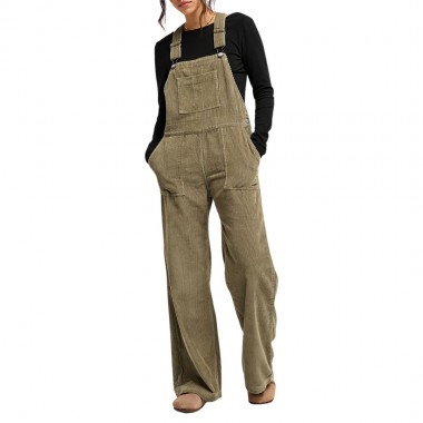 ROXY TRAILBLAZER W CORDUROY OVERALL OIL GREEN