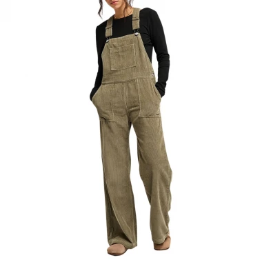 ROXY TRAILBLAZER W CORDUROY OVERALL OIL GREEN