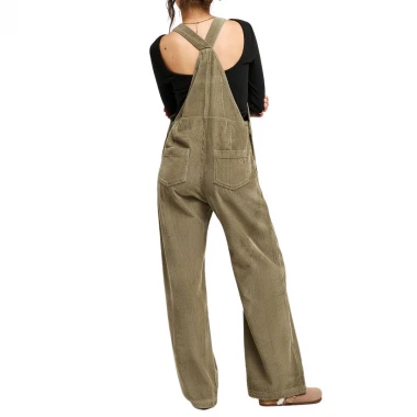 ROXY TRAILBLAZER W CORDUROY OVERALL OIL GREEN