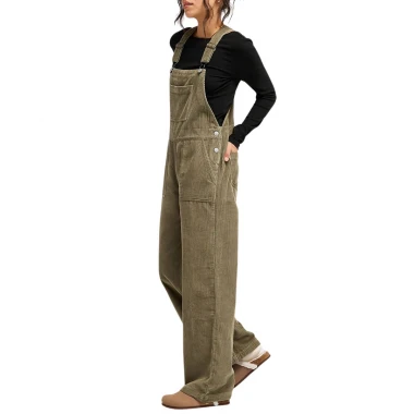 ROXY TRAILBLAZER W CORDUROY OVERALL OIL GREEN