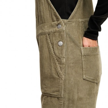 ROXY TRAILBLAZER W CORDUROY OVERALL OIL GREEN