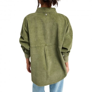 ROXY KICK BACK WASHED W OVERSIZED LS SHIRT WINTER MOSS