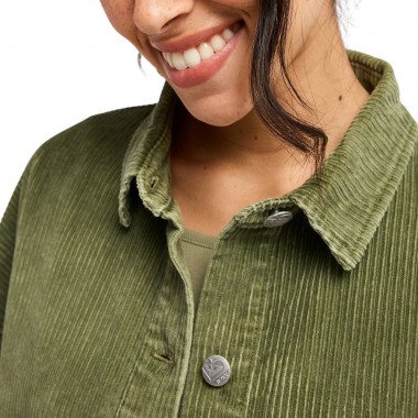ROXY KICK BACK WASHED W OVERSIZED LS SHIRT WINTER MOSS